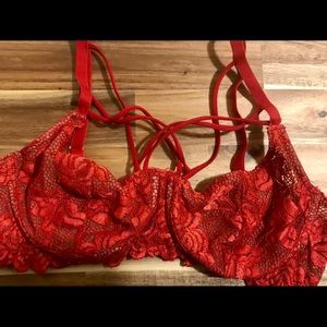 Asos red lace strappy bra